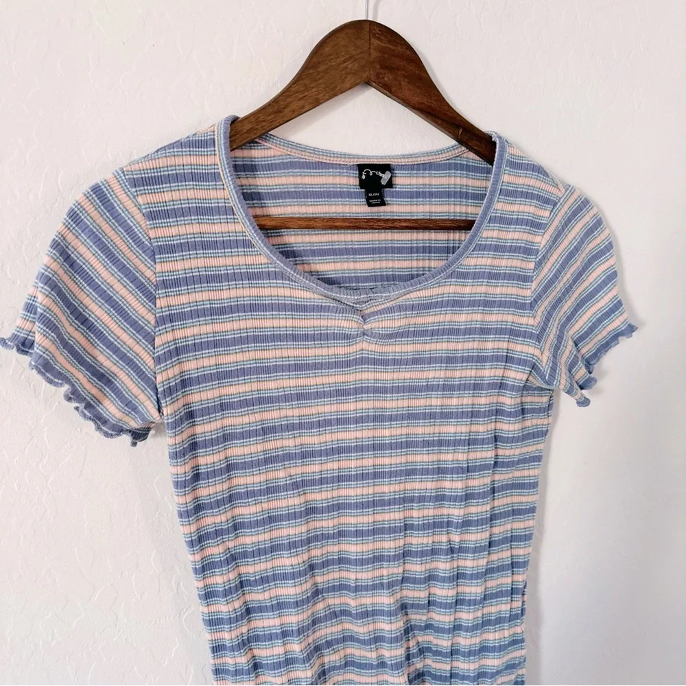 art class Girls Blue and Pink Striped Short‎ Sleeve Top Size 14